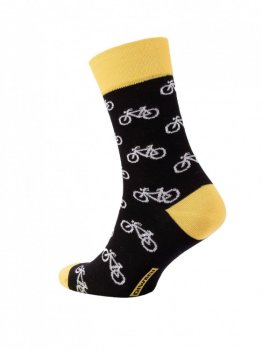 Socken mit Fahrradmotiv Schwarz- Gelb, Diwari Happy für Herren